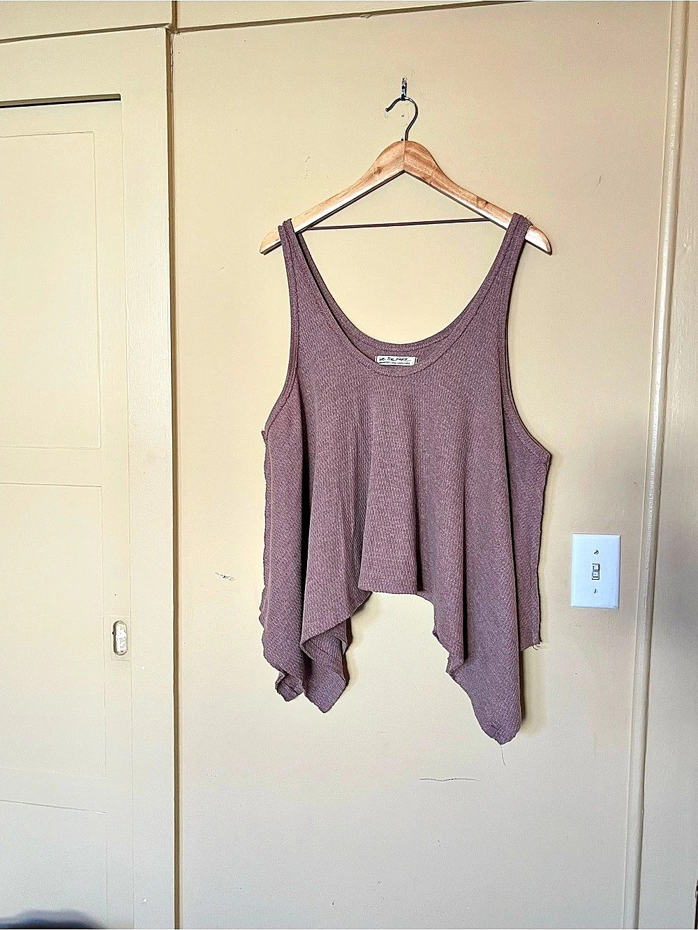 We The Free Asymmetrical Knit Tank in Purple Size Medium